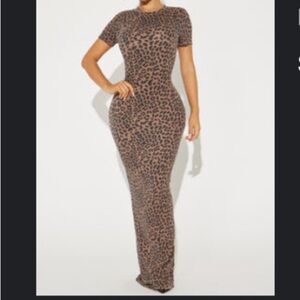 Fashion Nova Leopard Print Maxi Dress